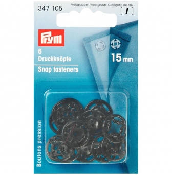 boutons pression a coudre plastique noir 15mm x6