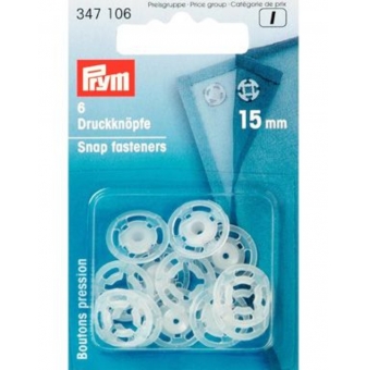 boutons pression a coudre plastique transparent 15mm x6