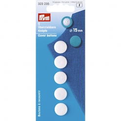 boutons plastique blanc a recouvrir 15mm x5