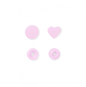 boutons de pression color snaps rose coeur