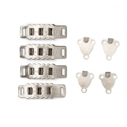 agrafes et barettes ajustable pour pantalons et jupes argent x4