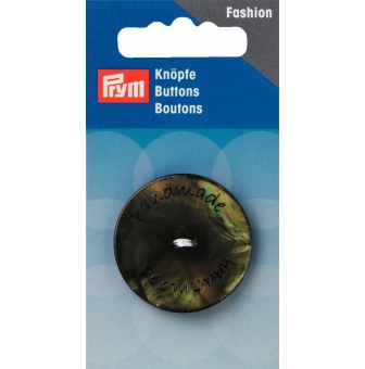 bouton 2trous nacre handmade vert 34mm