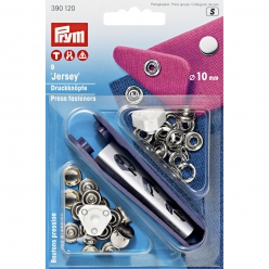 9 boutons pression jersey argent 10mm