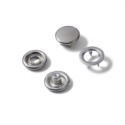 boutons pression jersey calotte 10mm argent x20