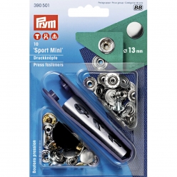 bouton pression sport mini argent 13mm x10