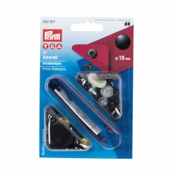 boutons pression anorak noir 15mm x10