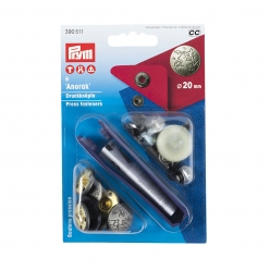 boutons pression anorak argent mat 20mm x6