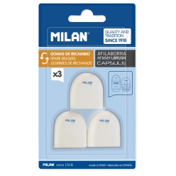 recharges gommes pour gomme avec taille crayons et eraser 3 pieces