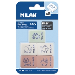gommes avec dessins enfantins 445 caoutchouc synthetique 5 pieces