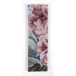 kit broderie point de croix marque page les pivoines