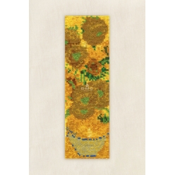 kit broderie point de croix marque page tournesols van gogh