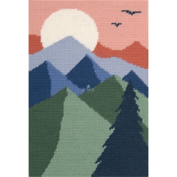 canevas penelope imprime tapisserie montagne 20x30 cm