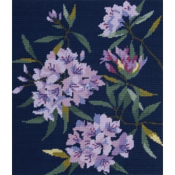 canevas penelope imprime tapisserie rhododendrons 30x35 cm