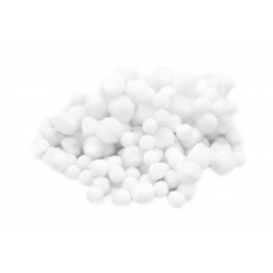 pompons blancs assortiment de 3 tailles 200 pieces