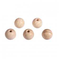 boules en bois brut demi forure 15mm 15 pieces