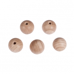 boules en bois brut demi forure 20mm 10 pieces