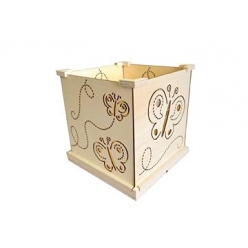 lampe en bois a monter motif papillon