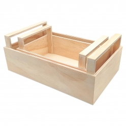 cagettes en bois avec poignees 26 et 33 cm 2 pieces