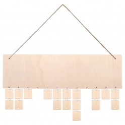 calendrier memo des anniversaires en bois 42 x 12 cm