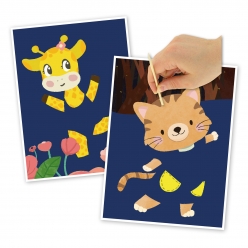 kit cartes a gratter animaux danseurs 15 x 20 cm 2 pieces