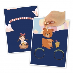 kit cartes a gratter la petite fille et l ourson 15 x 20 cm 2 pieces
