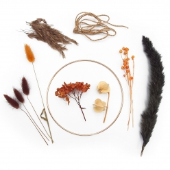 kit decoration fleurs sechees diametre 18 cm