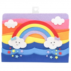 kit scene arc en ciel en feutrine 24 x 18 cm