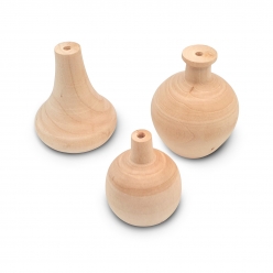 mini vases en bois 3 pieces