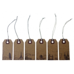 etiquettes kraft illustrees fil metallique 12 pieces