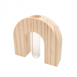 soliflore en bois et verre 11 cm