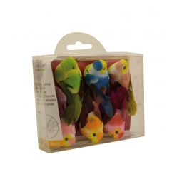 oiseaux decoratifs mini sur pince 6 pieces