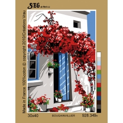 canevas antique bougainville 30x40cm