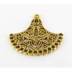 breloque pendentif diviseur eventail argente