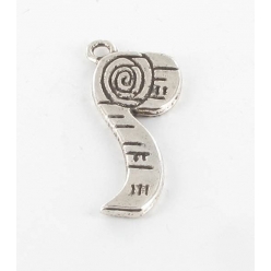 breloque en metal metre ruban argente