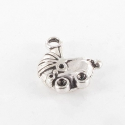 breloque en metal poussette 16mm argente