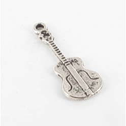 breloque en metal guitare n1 argente