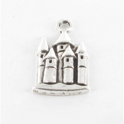 breloque en metal chateau argente
