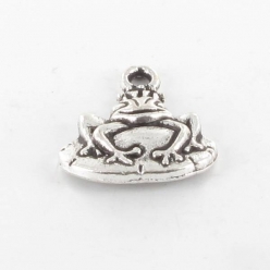breloque en metal grenouille 17mm argente