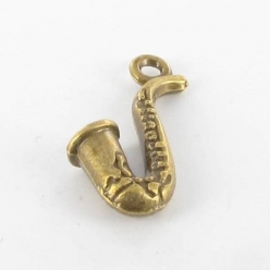 breloque en metal saxophone 22mm bronze