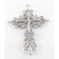 breloque en metal grande croix argente