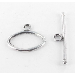 fermoir toggle argente 32x18 mm