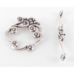 fermoir toggle bucolique 25mm argente