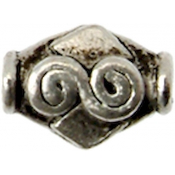 perle metal losange 11 mm argente