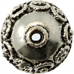 perle metal ronde o 16 mm argente