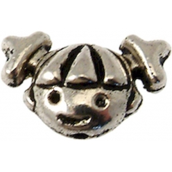 perle metal fille 17x10 mm argente