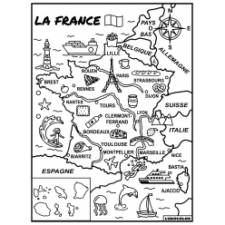 tableau velours a colorier la carte de france