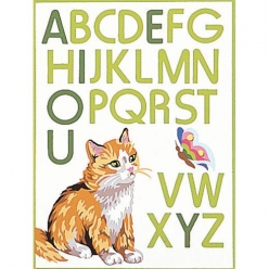 kit canevas chat abc 25x30cm