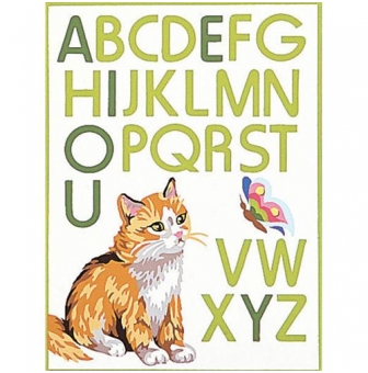kit canevas chat abc 25x30cm