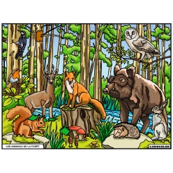 tableau velours a colorier les animaux de la foret