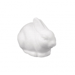 lapin en polystyrene assis 14x8 cm
